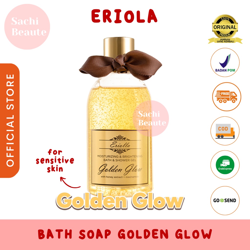 ERIOLLA Sabun Mandi Gel Pemutih Bath &amp; Shower Gel Golden Glow Moisturizing &amp; Brightening