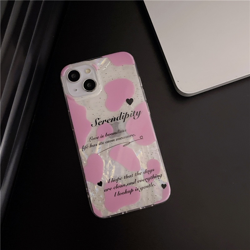 Ins Pola Sapi Cocok Untuk iPhone 14 Pro Max Casing Ponsel iPhone Pola Cetak Dua Lapis Kompatibel Dengan Iphone13 13pro 13prm iPhone 11 11pro 14plus 12Pro Max Casing Ponsel TPU Tahan Guncangan