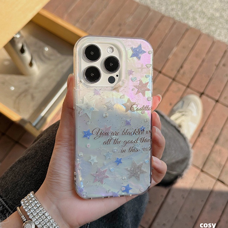 Ins Gaya Bintang Cocok Untuk iPhone 14 Pro Max Casing Ponsel iPhone Dua Lapis Pola Dicetak Kompatibel Dengan Iphone13 13pro 13prm iPhone 11 11pro 14plus 12Pro Max Shockproof TPU Phone Case