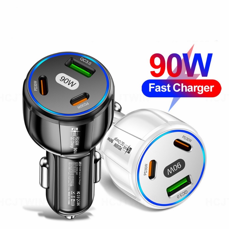 90w 2PD QC3.0 Antarmuka USB Ponsel Dipasang Cepat Charger/Mobil Serbaguna Laptop Tablet Charging Adapter