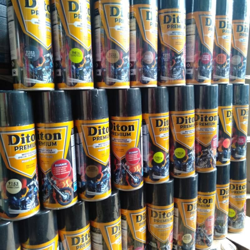 3. Pilok pilok cat diton premium coklat doff deluixe blue 9315 prestige black lembayung biru lembayung hijau green lembayung gold  midgnight blue vivace  xirallic 400cc