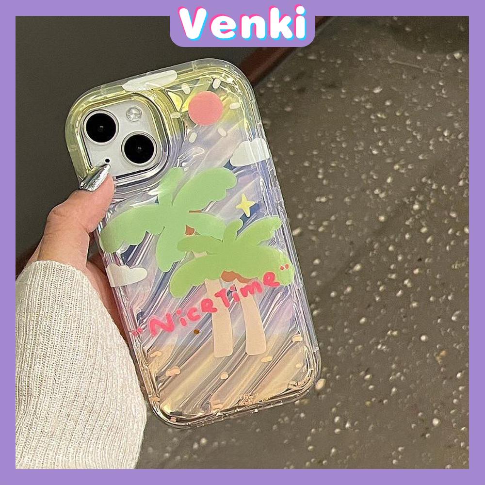 VENKI - Untuk iPhone 11 iPhone Case Laser Reflektif Bening Phone Case TPU Soft Shockproof Airbag Phone Case Summer Lucu Coco Kompatibel dengan iPhone 14 13 Pro Max 12 Pro Max XR XR 7 8