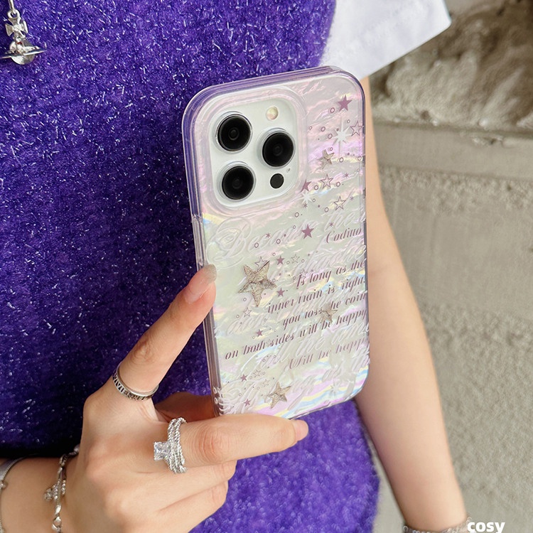 Ins Gaya Cocok Untuk iPhone 14 Pro Max Casing Ponsel iPhone Double-layer Pola Dicetak Kompatibel Dengan Iphone13 13pro 13prm iPhone 11 11pro 14plus 12Pro Max Casing Ponsel TPU Tahan Guncangan