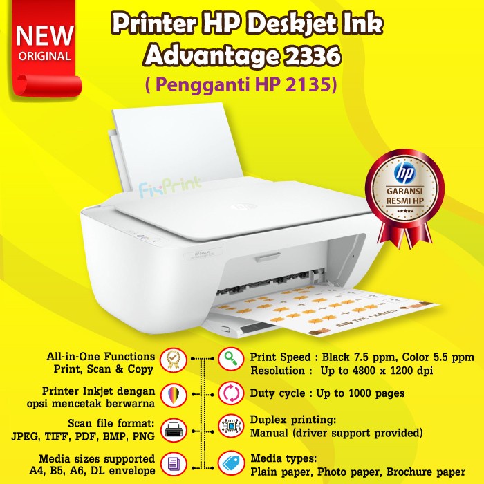 Printer HP 2335 2336 2337 Print, Scan, Copy Pengganti Printer 2135 New