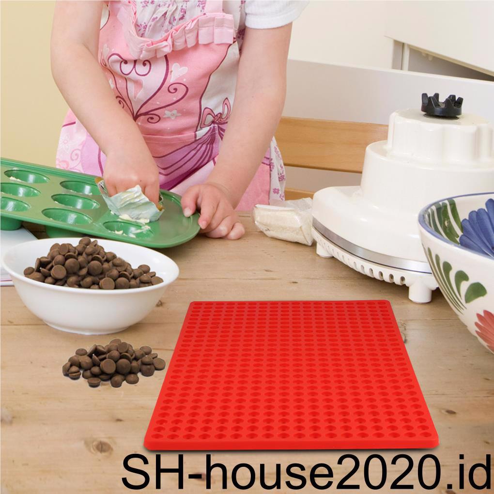 468rongga Mini Cetakan Makanan Hewan Peliharaan Silikon Fleksibel Bentuk Bulat Loyang Tapak Anjing Reusable Sheet Semi Sphere Cookies Mould