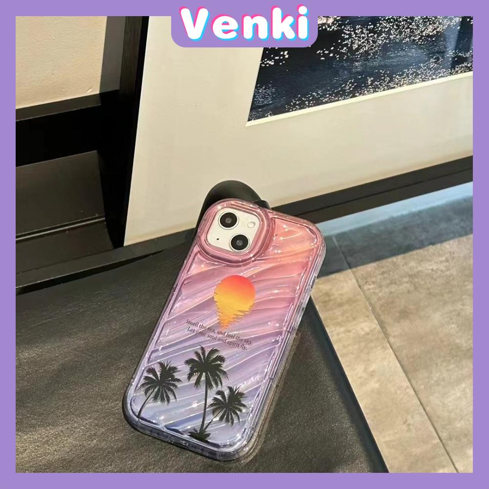 VENKI - Untuk iPhone 11 iPhone Case Laser Reflektif Bening Phone Case TPU Soft Shockproof Airbag Phone Case Simple Summer Coco Kompatibel dengan iPhone 14 13 Pro max 12 Pro Max XR XR 7