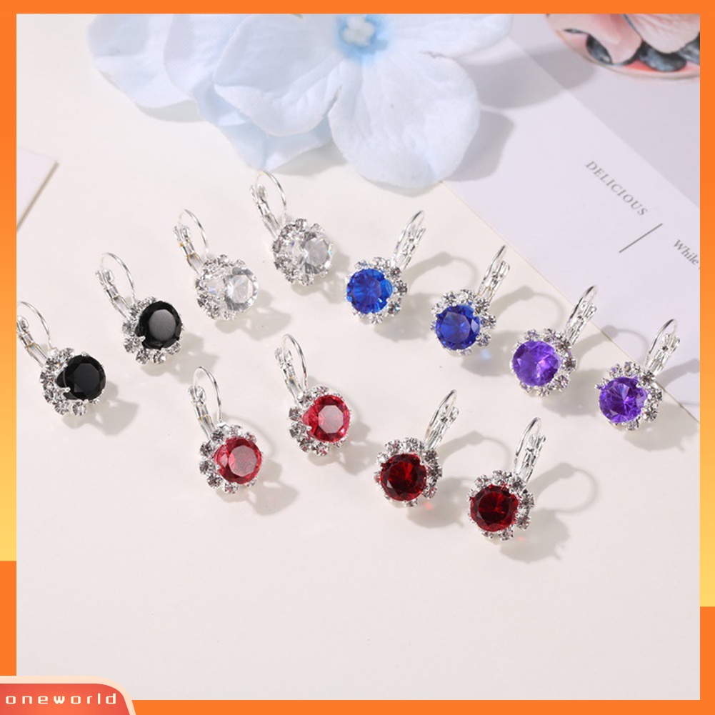 [WOD] Korea Fashion Bulat Kristal Imitasi Berlian Imitasi Matahari Bunga Anting Telinga Stud Perhiasan