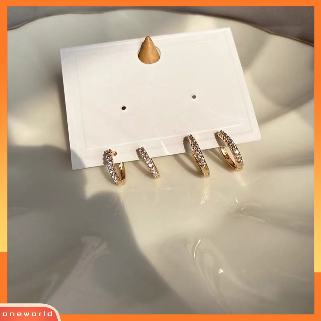 [WOD] Anting Wanita Berlian Imitasi Simple Mini Piercing Hoop Studs Earlobe Tragus Lingkaran Untuk Perempuan