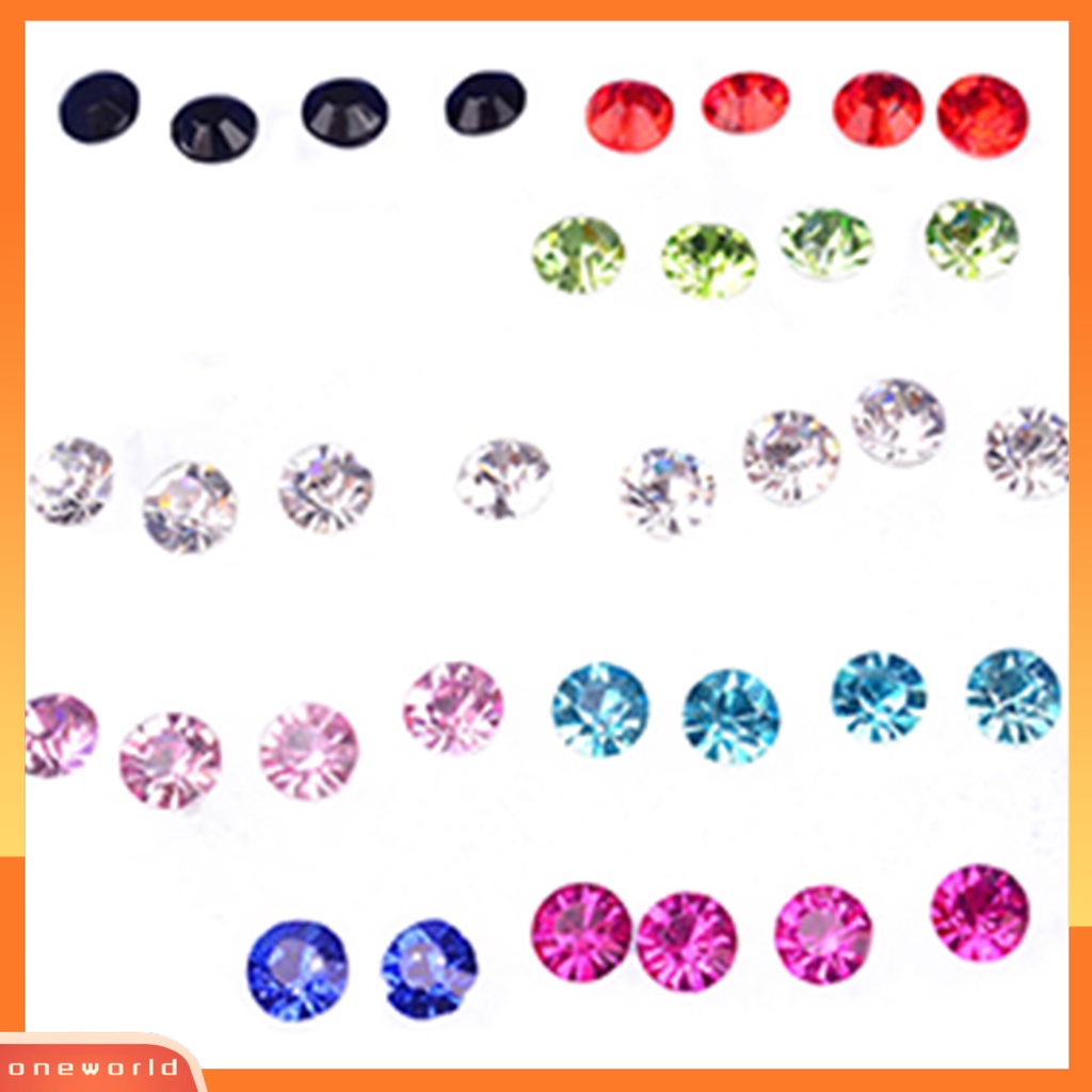 [WOD] 20pasang Anting Tusuk Berlian Imitasi Hias Perhiasan Cantik Bebas Alergi Ear Studs Untuk Pesta