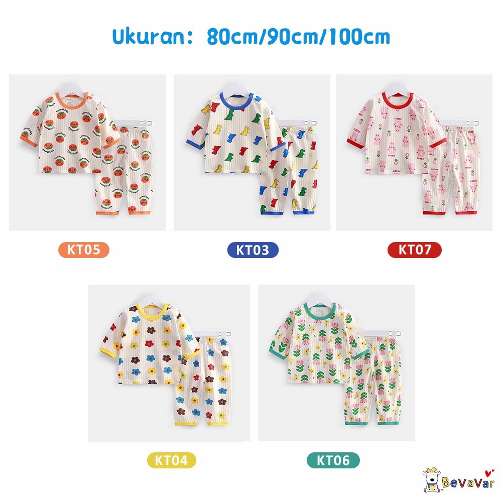 BEVAVAR setelan panjang bayi 1set /Piyama Bayi Import laki laki perempuan