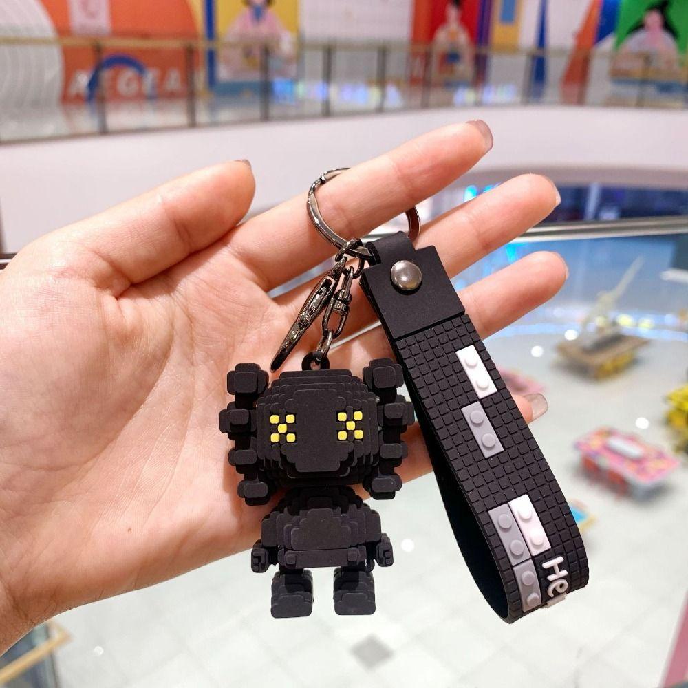 Needway Beruang Kekerasan Gantungan Kunci Kreatif Kawaii Aksesoris Liontin Ornamen Perhiasan Blok Bangunan Keyring