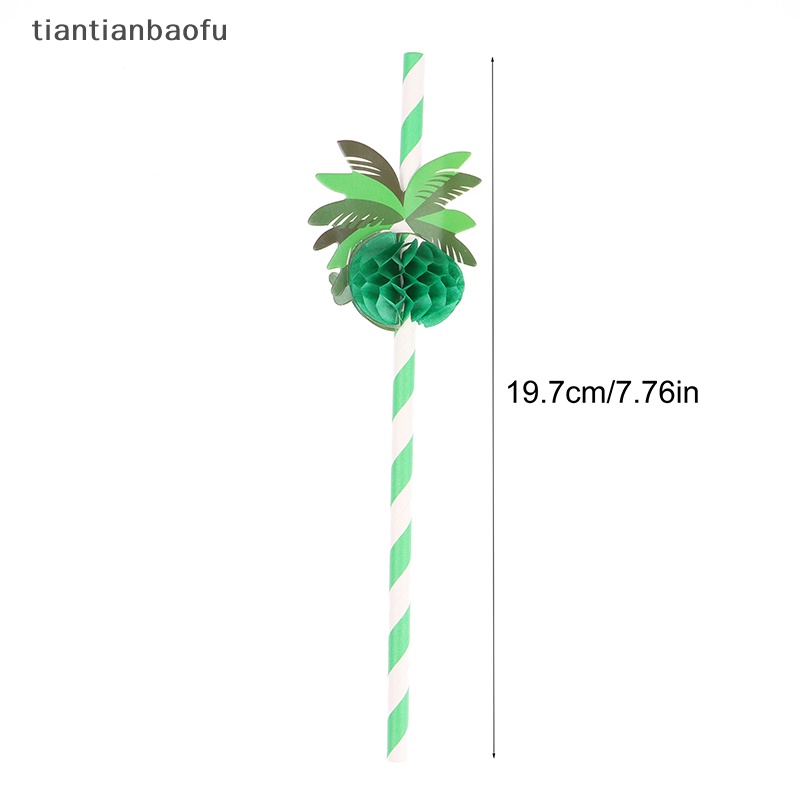 [tiantianbaofu] 10pcs Sedotan Kertas Sarang Lebah Kelapa Degradable Straws Cocktail Dekorasi Butik