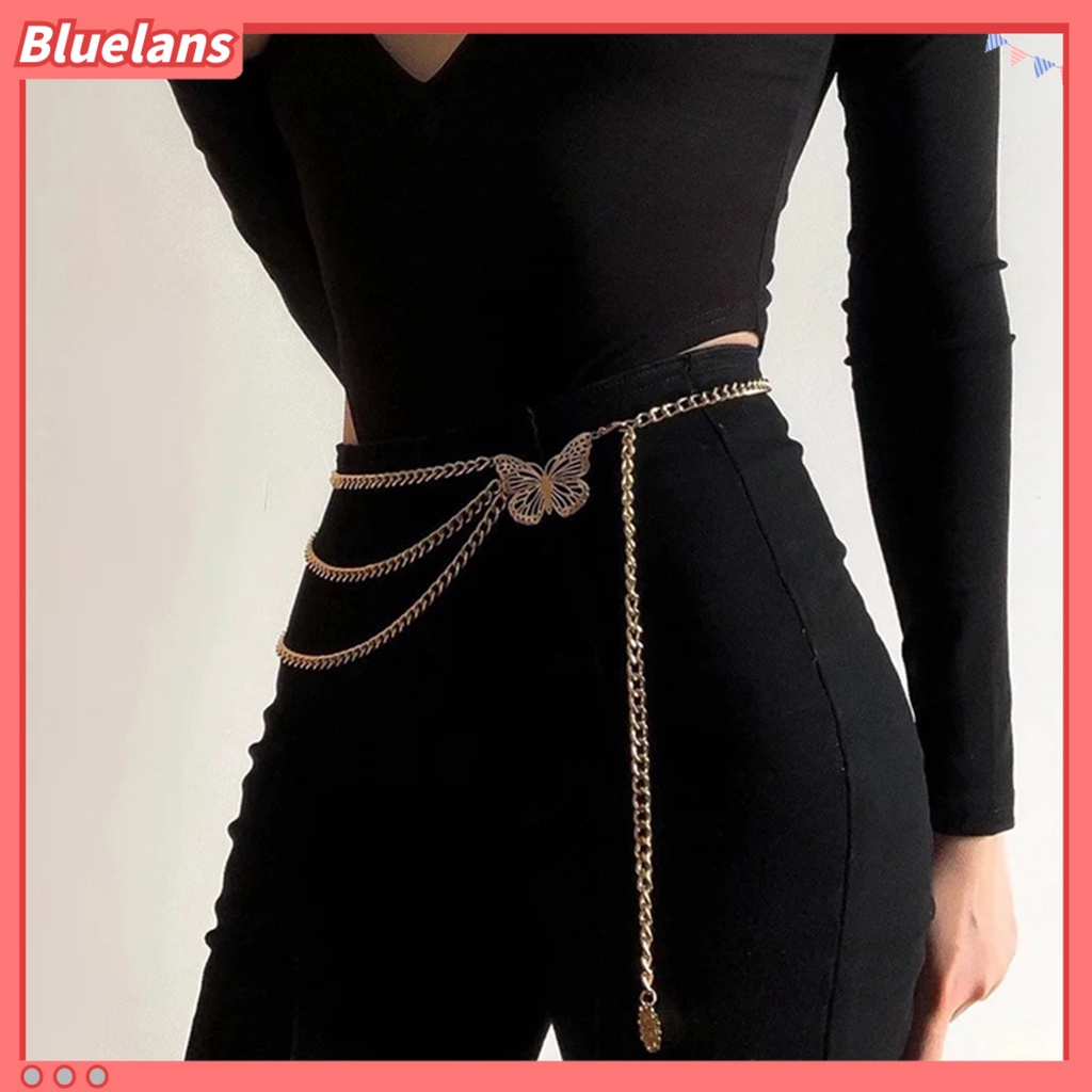 [BLS] Butterfly Waist Chain Pengerjaan Halus Menarik Praktis All-Match Fashionable Adjustable Aluminium Metal Butterfly Waist Chain Untuk Panggung