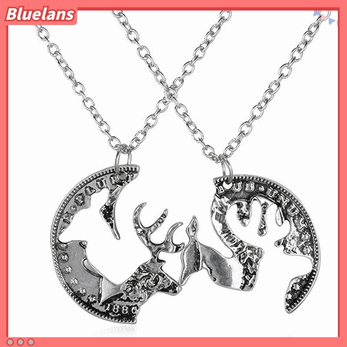 [BLS] 2pcs Unisex Lover's Vintage Deer Camel Pesona Liontin Rantai Kalung Jeweley