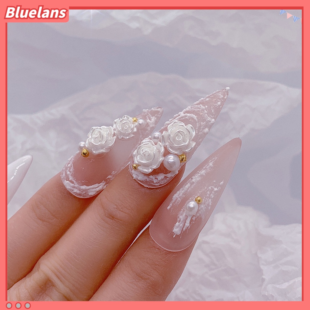 [BLM] 1kotak Hiasan Kuku Bentuk Bunga Tidak Luntur Mini Resin Camelia Batu Putih Art Dekorasi Untuk Perempuan