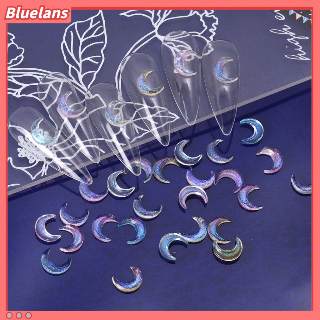 [BLM] Nail Art Decor Efek Glittering Mudah Tempel Tahan Lama Removable Hias DIY Nail Art Resin Manicure 3D Pesona Kuku Bulan Untuk Wanita