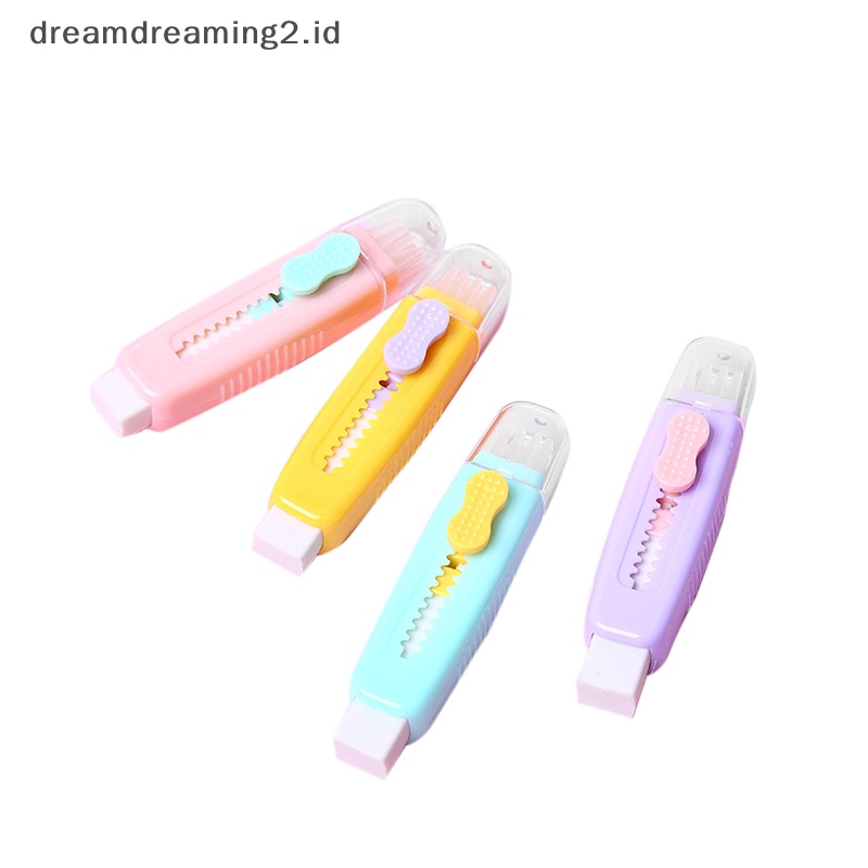 (drea) Penghapus Pensil Tarik Dorong Dengan Sikat Lembut Gambar Anak Wrig Lap Alat Tulis //