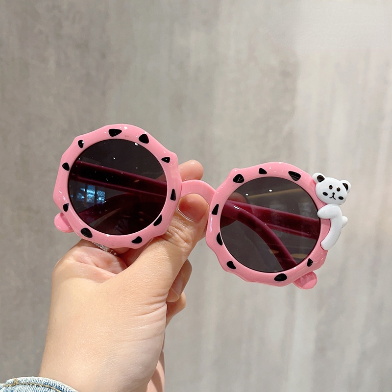 (YUZHU) Kacamata Hitam Poligonal Bintik Warna Permen Untuk Anak-Anak Kacamata Hitam Kartun Koala Bear Sunglasses Untuk Bayi