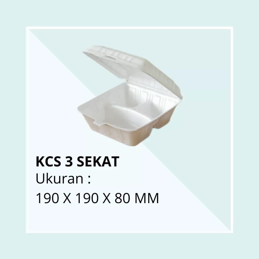 Styrofoam Lunch Box Kotak Makan Gabus KCS3 Sekat