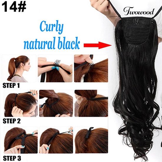 Twowood Wanita Mengikat Ponytail Ponytail Sopak Klip Dalam Ekstensi Rambut Hair Pieces