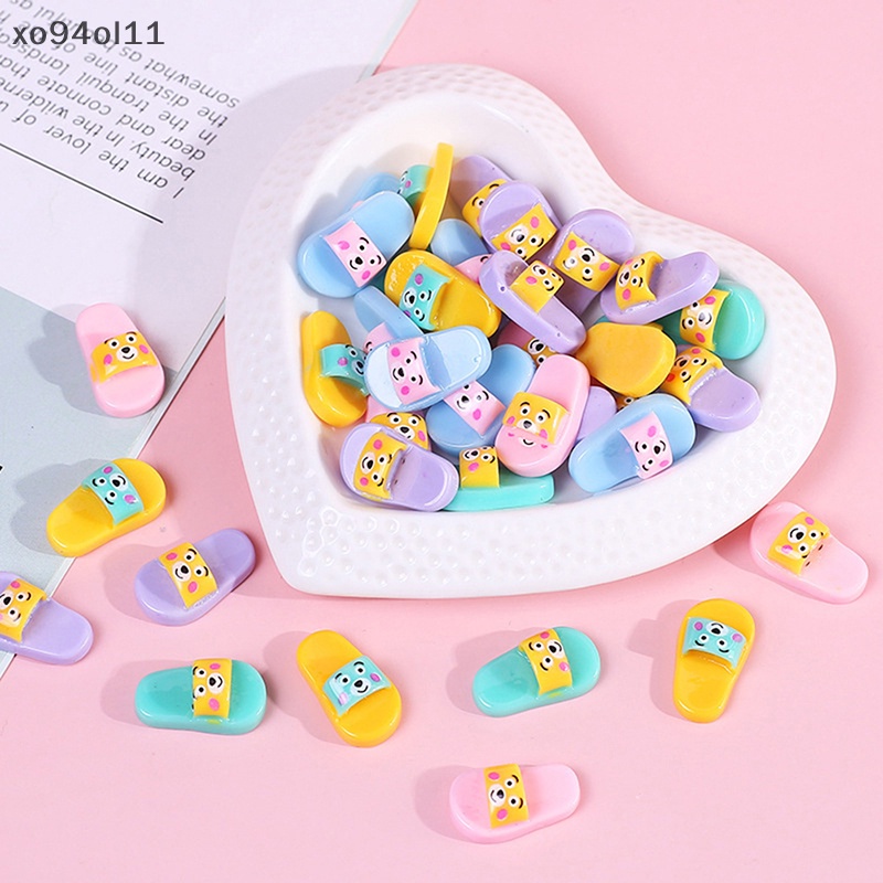 Xo 10pcs Rumah Boneka Sandal Mini Boneka Simulasi Model Sepatu Boneka Dress Up Aksesori OL