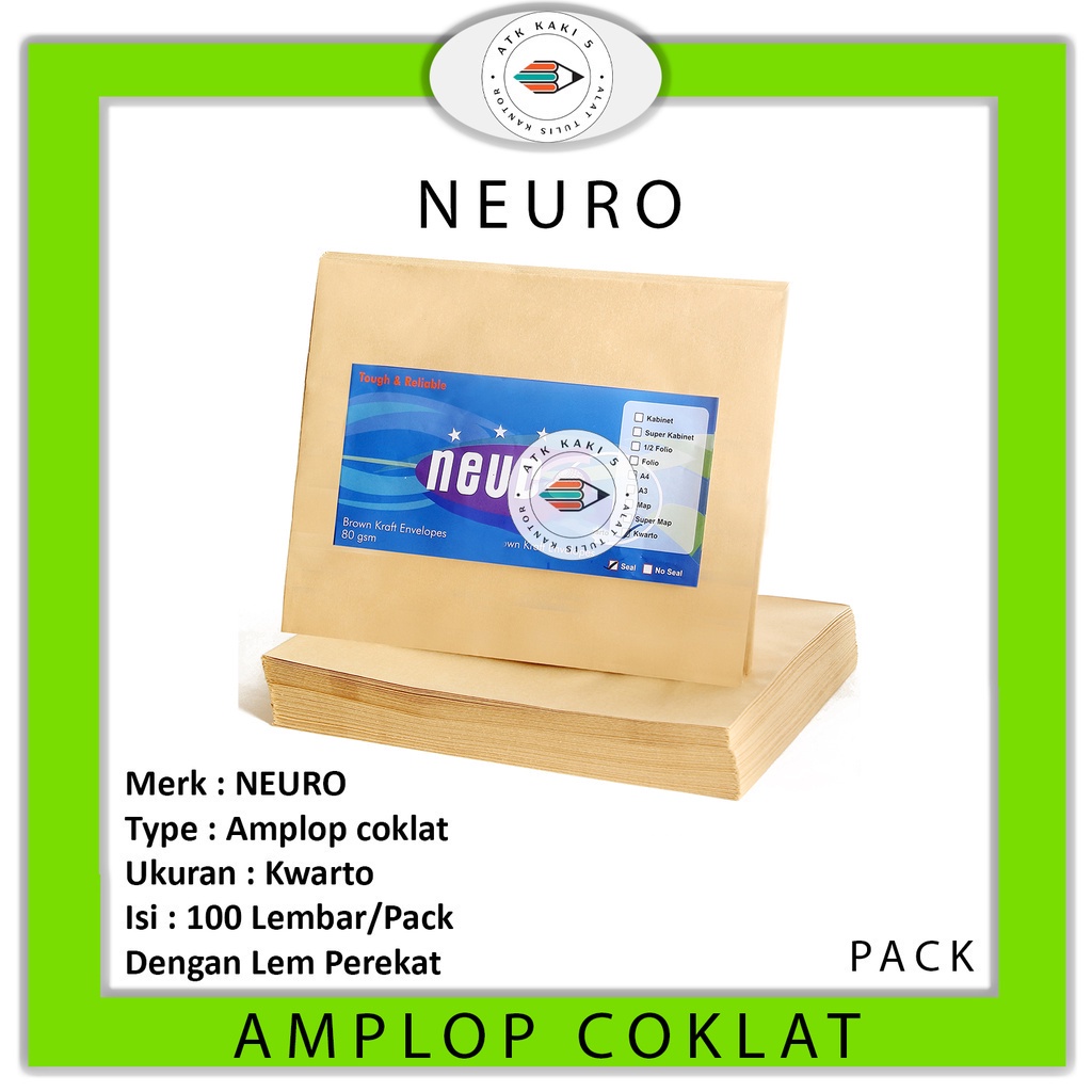 

NEURO - Amplop Coklat Ukuran Kwarto Seal - Pack