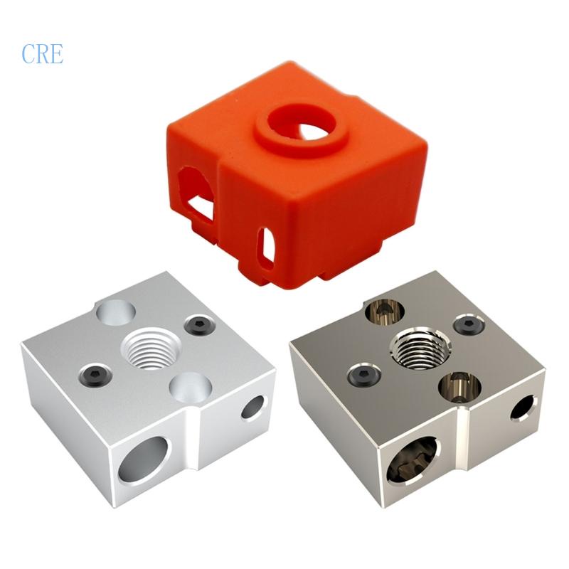 Cre High-Quality 3D Printer Extruder Block Blok Panas Untuk CR6SE 3D Printer Extruder Hotend Plated-Tembaga Aluminium Panas B