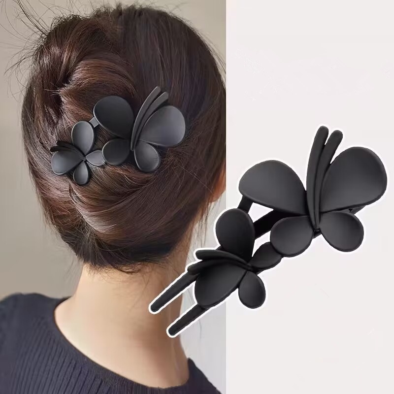 1pc Fashion Klip Rambut Plastik Aksesoris Rambut Kupu-Kupu Hair Claw Clip Jepitan Besar Jepit Rambut Hiasan Kepala Duckbill Sederhana Untuk Wanita Perempuan