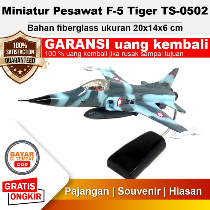 Diecast Miniatur Pesawat Tempur F-5 Tiger TS-0502 20x14x6 cm Pajangan