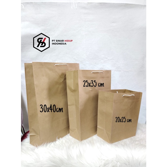 

[SC] PAPER BAG POLOS COKLAT TALI KERTAS - buku 20x25