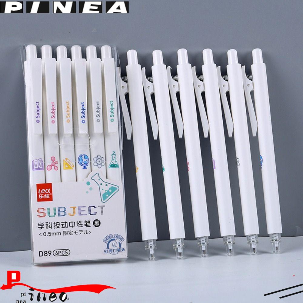 Nanas 6PCS /Set Pena Gel Perlengkapan Kantor Sekolah Alat Tulis Press Type Signature Pen