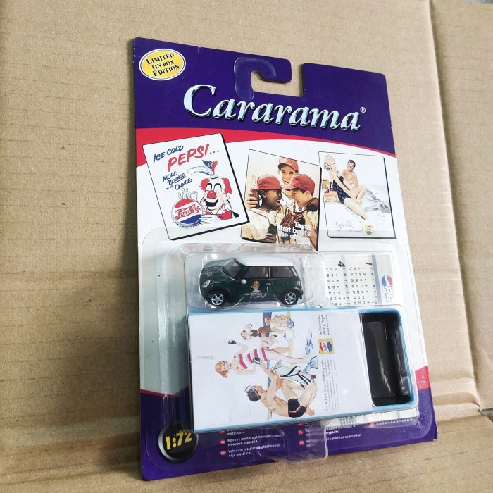 Cararama Hongwell x Pepsi 1/72 Mini Cooper Hijau Limited Tin Box