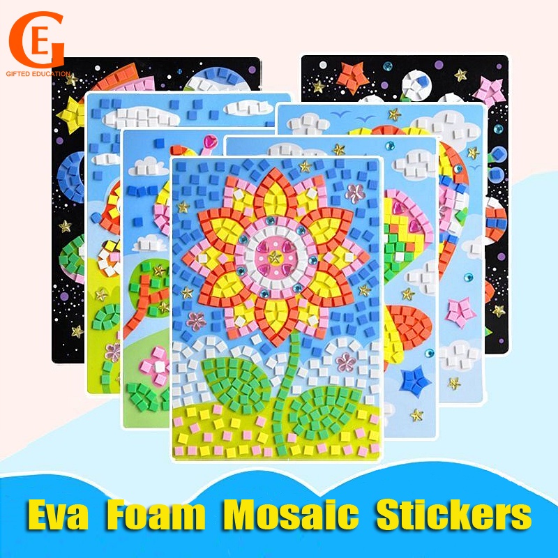 Kids Foam Stiker Gambar Anak Meningkatkan Konsentrasi 3D Kartun Jigsaw Mainan Edukasi Dini