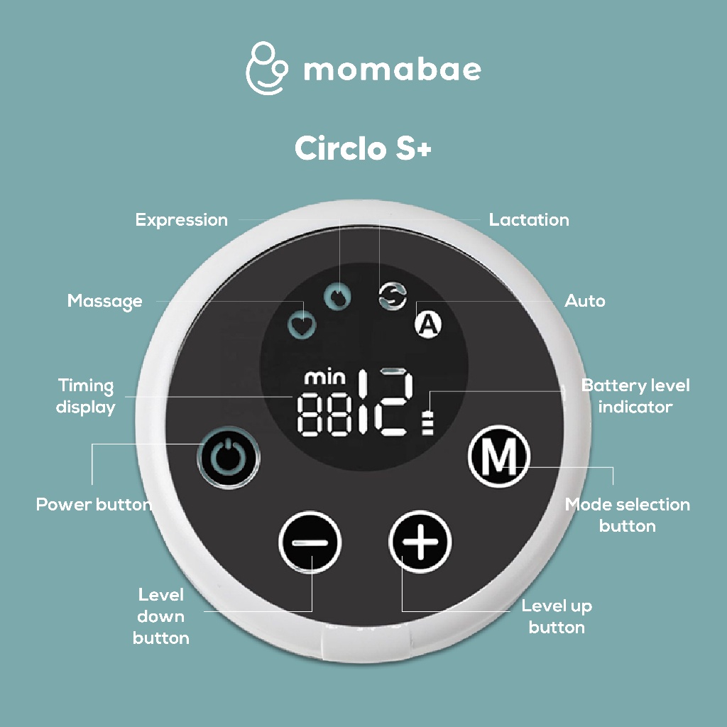 MOMABAE – CIRCLO S+   Handsfree Breast Pump / Pompa ASI Elektrik / Breast Pump Electric / Pumping ASI Elektrik Portable