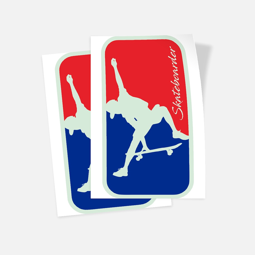 

Glossy Sticker - Set of 2 skateboarder
