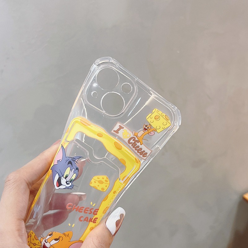 Card Case Cheese Tom &amp; Jerry Soft Case HP iP iPhone 14 13 12 11 Pro X XS XR Max 7 8 + Plus Yellow FTD Casing Apple