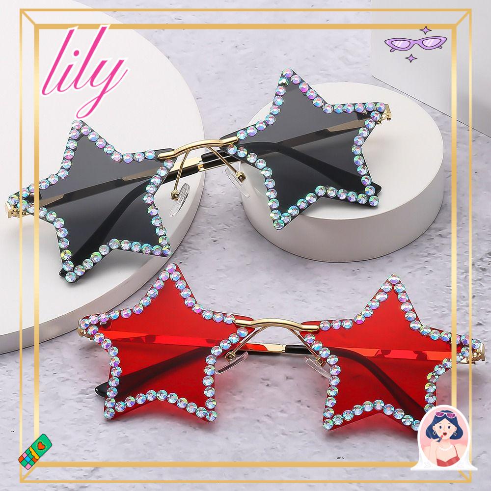 Lily Star Shaped Sunglasses Y2K Kacamata Halloween. Nuansa Retro Fashion Warna-Warni Untuk Unisex