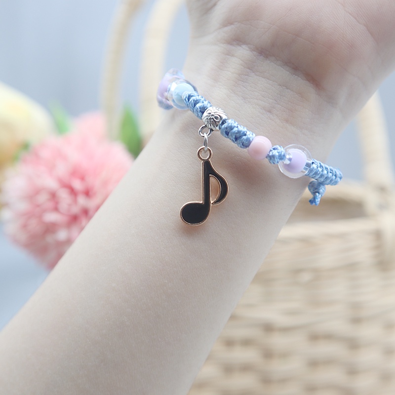 1 Pcs Gadis Dikepang Tali Gelang Musik Liontin Wanita Gelang Kerajinan Hadiah Ulang Tahun Aksesoris Fashion