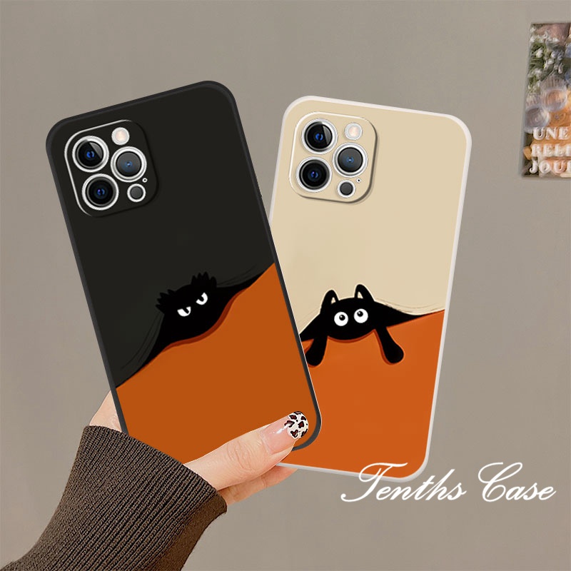 Redmi Note12 11 12C A1 10C 10A 10 9T 9 9C 9A 11s 10s 10 9 9s 8 Pro Mi12 11Lite 11T 13Pro Poco X3 Pro NFC 2023 Silicon Cover Lovers Casing Ponsel Kucing Hitam