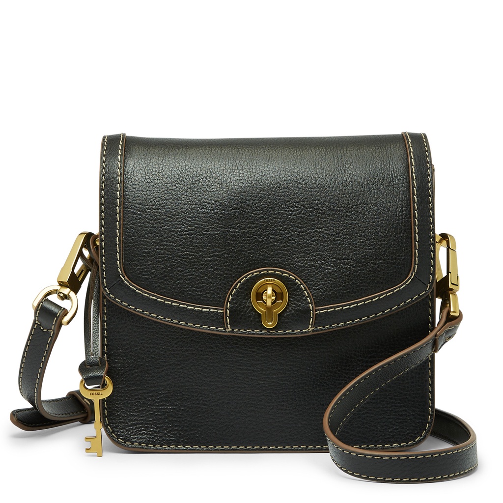 Fossil Ainsley Small Flap Crossbody Black Tas Wanita - SHB3070-001