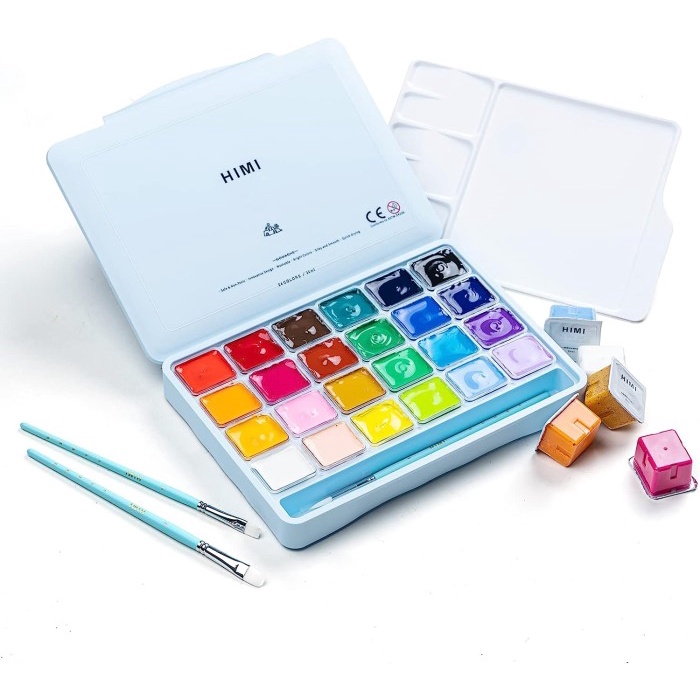 

Miya Himi Gouache 24 Warna Colors 30ml 30 ml - Merah Muda, Tanpa brush