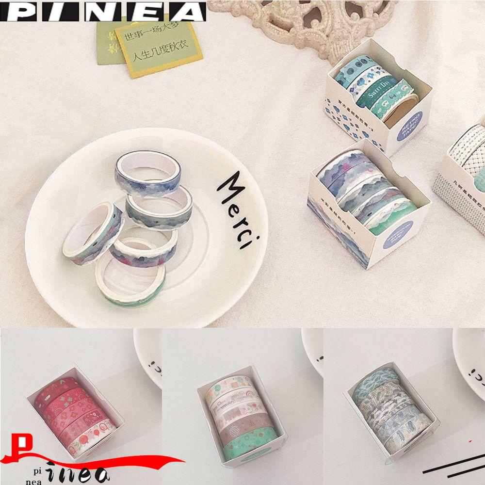 Nanas 5Rolls /Box.Ng Tape Set Dekorasi Jurnal Diary Pola Dasar