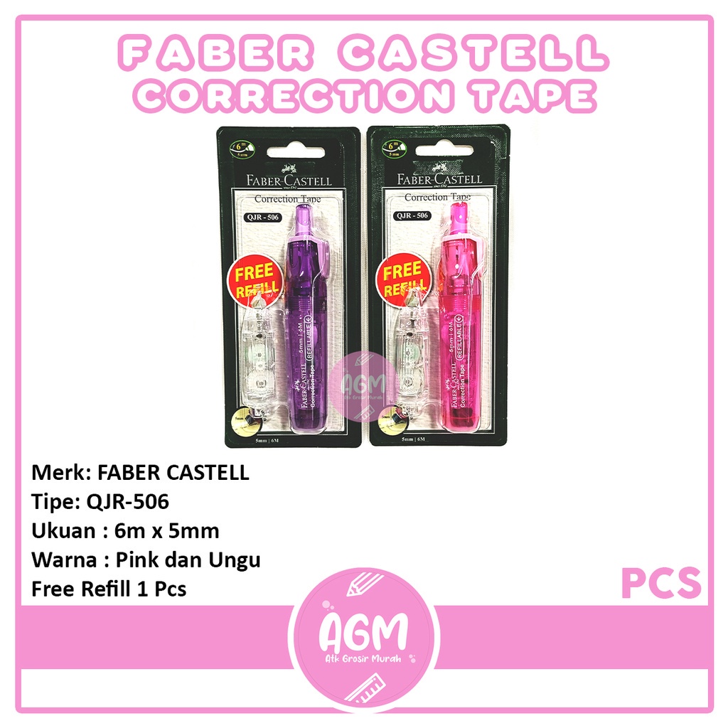 

FABER-CASTELL - Tipe X Kertas QJR-506 Correction Tape Warna - Pcs