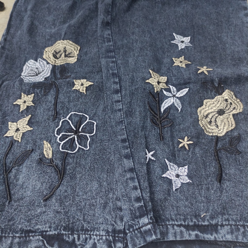 CELANA BORDIR JEANS ZAHIRA FLOWYA PANTS WANITA REMAJA TERBARU ORIGINAL JINS DENIM KEKINIAN HITS KOREAN STYLE