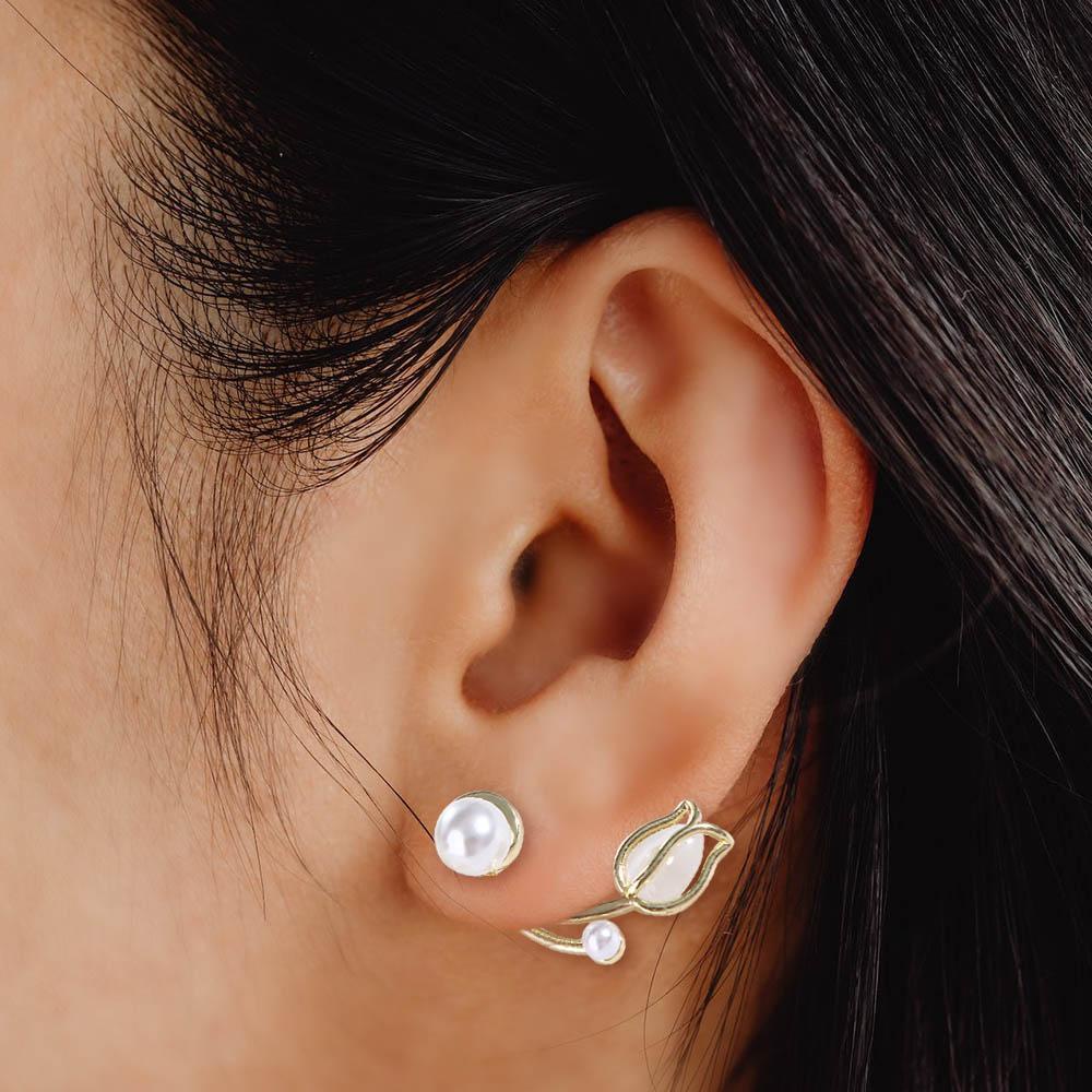 Needway Wanita Anting Mewah Menawan Elegan Fashion Musim Panas Sederhana Opal Tulip Earrings