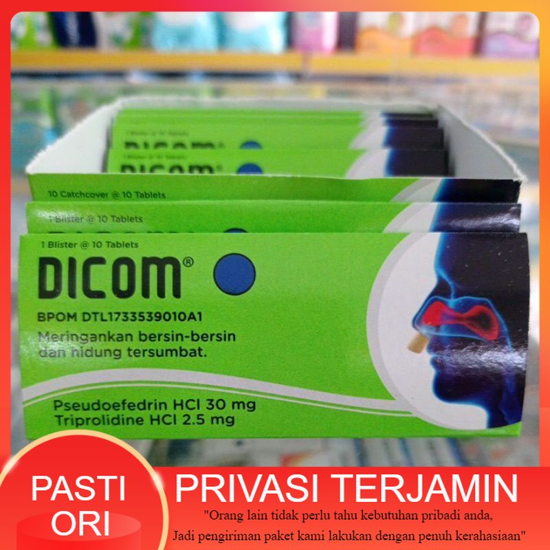 DICOM OBAT FLU / Dicom tab isi 10 tablet meringankan bersin bersin hidung tersumbat / anti meler / D