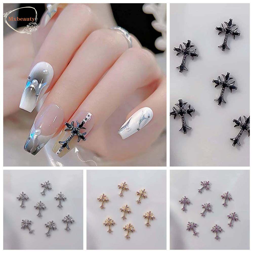 Mxbeauty Hiasan Kuku Perhiasan Kuku Silang Manicure Zircon Untuk Wanita