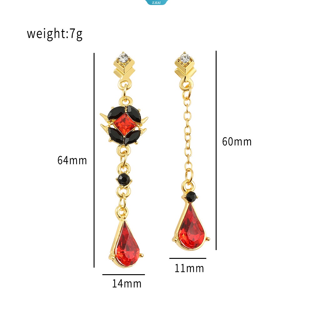 Permainan Genshin Impact Hu Tao Venti Kalung Telinga Studs Cosplay Anime Stud Anting Perempuan Hadiah Fashion Perhiasan Gadis Hadiah Ulang Tahun [ZK]