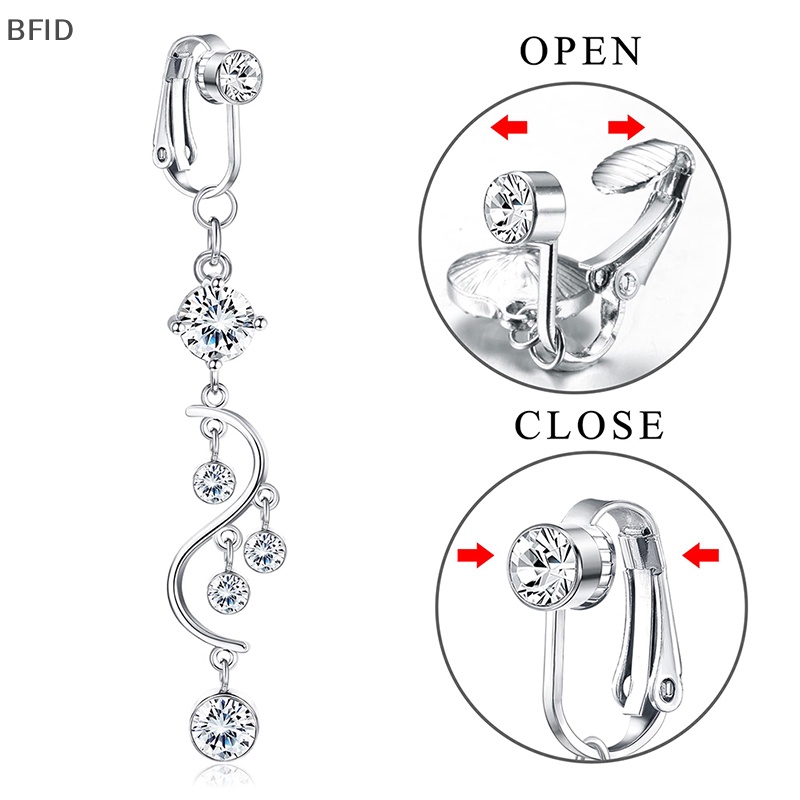 [BFID] 1pc Cincin Kancing Perut Palsu Fake Clip On Belly Non Navel Ring [ID]