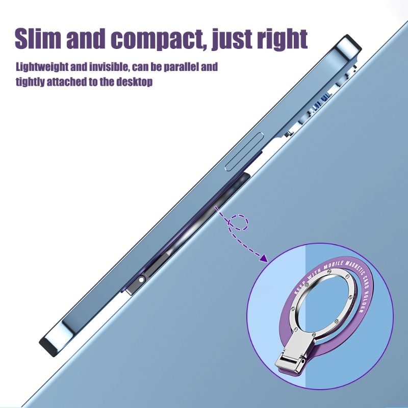 Kuat Lengket Praktis Kreatif360° Rotasi Magnetic Cell Phone Finger Ring Holder Universal Lipat Logam Tipis Dudukan Handphone Mobil
